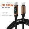 Cáp Toocki Type C sang Type C 100W PD Sạc nhanh USB C sang USB C cho Xiaomi POCO f3 Realme Macbook iPad