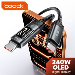สายชาร์จ Toocki X111 240W USB C ชาร์จเร็ว PD3.1 พร้อมจอแสดงผลดิจิตอล OLED สาย Type C ถึง Type C สำหรับ Macbook iPhone 17 Samsung