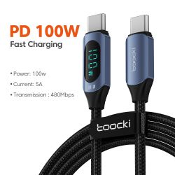 Toocki Type C to Type C 케이블 100W PD 고속 충전 USB C to USB C 디스플레이 케이블 (샤오미, POCO, F3, 리얼미, 맥북, 아이패드 호환)