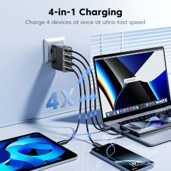 Chargeur rapide USB-C Toocki 140 W GaN PD3.1 QC4.0 3.0 SFC2.0 SCP PPS pour MacBook, iPhone 17 et 16 pouces, Samsung, Huawei et X