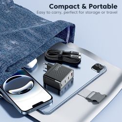 Chargeur rapide USB-C Toocki 140 W GaN PD3.1 QC4.0 3.0 SFC2.0 SCP PPS pour MacBook, iPhone 17 et 16 pouces, Samsung, Huawei et X