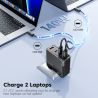 Chargeur rapide USB-C Toocki 140 W GaN PD3.1 QC4.0 3.0 SFC2.0 SCP PPS pour MacBook, iPhone 17 et 16 pouces, Samsung, Huawei et X