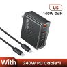 Chargeur rapide USB-C Toocki 140 W GaN PD3.1 QC4.0 3.0 SFC2.0 SCP PPS pour MacBook, iPhone 17 et 16 pouces, Samsung, Huawei et X