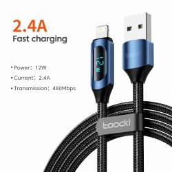 Cáp USB Toocki dành cho iPhone 14 13 12 11 Pro Max XR XS 8 7 Plus AirPods Màn hình kỹ thuật số Cáp sạc Lightning 2.4A cho iPhone