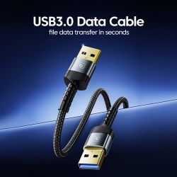 Cáp mở rộng Toocki USB 3.0 USB-A đực sang đực, cáp mở rộng USB 3.0 cho TV Box, PC, tản nhiệt, ổ cứng, camera, dây dữ liệu.