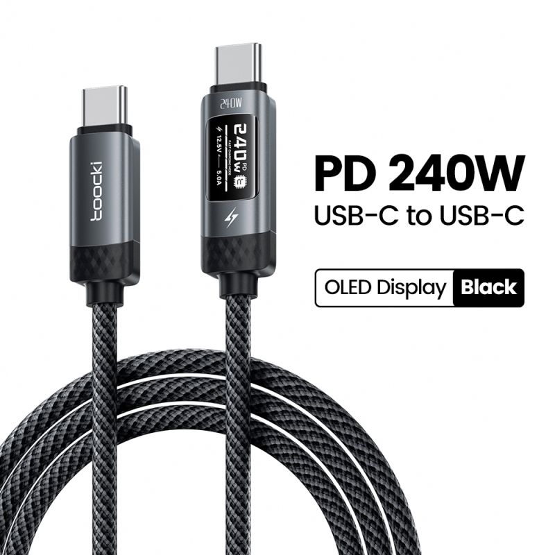 สายชาร์จ Toocki X111 240W USB C ชาร์จเร็ว PD3.1 พร้อมจอแสดงผลดิจิตอล OLED สาย Type C ถึง Type C สำหรับ Macbook iPhone 17 Samsung