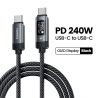 สายชาร์จ Toocki X111 240W USB C ชาร์จเร็ว PD3.1 พร้อมจอแสดงผลดิจิตอล OLED สาย Type C ถึง Type C สำหรับ Macbook iPhone 17 Samsung