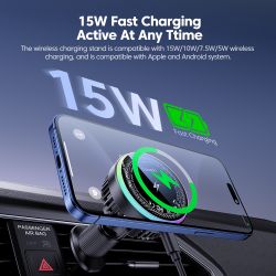 Bộ sạc không dây trên ô tô Toocki QI 15W dành cho iPhone 17 16 Samsung TEC, có chức năng làm lạnh và giữ điện thoại bằng nam châ