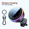 Bộ sạc không dây trên ô tô Toocki QI 15W dành cho iPhone 17 16 Samsung TEC, có chức năng làm lạnh và giữ điện thoại bằng nam châ