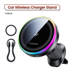 Cargador inalámbrico para coche Toocki QI de 15 W para iPhone 17 y 16 Samsung TEC, cargador refrigerado para coche, soporte magn