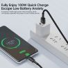 Cáp USB Type-C Toocki 6A dành cho Xiaomi POCO Samsung Huawei, sạc nhanh 100W, dây cáp dữ liệu USB Type-C cho Realme OPPO.