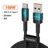 Cáp USB Type-C Toocki 6A dành cho Xiaomi POCO Samsung Huawei, sạc nhanh 100W, dây cáp dữ liệu USB Type-C cho Realme OPPO.