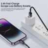 Kabel USB Lightning Toocki 2.4A do iPhone'a 14 13 12 11 Pro Max Plus 8 7 5 6, szybkiego ładowania AirPodsów i iPhone'a