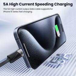 Cáp sạc nhanh Toocki 100W Type C sang Type C QC4.0 tự động tắt nguồn thông minh 5A dành cho iPhone 15 Pro Max 14 13 Samsung Xiao