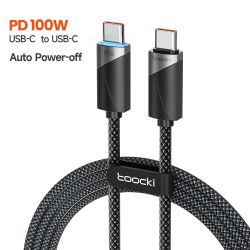 Cáp sạc nhanh Toocki 100W Type C sang Type C QC4.0 tự động tắt nguồn thông minh 5A dành cho iPhone 15 Pro Max 14 13 Samsung Xiao
