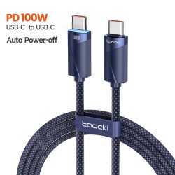 Cáp sạc nhanh Toocki 100W Type C sang Type C QC4.0 tự động tắt nguồn thông minh 5A dành cho iPhone 15 Pro Max 14 13 Samsung Xiao