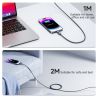 Cáp USB C sang USB C Toocki 100W tự động tắt nguồn, sạc nhanh QC4.0 PD3.1 cho Macbook, iPhone 16 15, Samsung S23 S24, Xiaomi và 