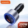 Chargeur de voiture Toocki 200 W Quick Charge 4.0 PPS 45 W PD 100 W, compatible USB-C, pour MacBook, iPhone 15 et Samsung.