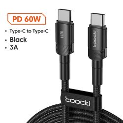 Toocki 100W Type C To Type C Cable USB C PD 5A Fast Charging Charger Cord for Xiaomi POCO F4 F3 Samsung Redmi Macbook 3M Cable