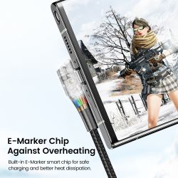 Cáp USB Type-C sang USB C Toocki góc 90 độ, hỗ trợ sạc nhanh QC4.0 PD4.0 100W cho Macbook, iPhone 15, Samsung, Xiaomi, Huawei.
