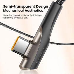 Cáp USB Type-C sang USB C Toocki góc 90 độ, hỗ trợ sạc nhanh QC4.0 PD4.0 100W cho Macbook, iPhone 15, Samsung, Xiaomi, Huawei.