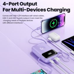 Pin dự phòng Toocki 10000mAh PD 35W 27W Sạc nhanh cho iPhone 16 15 14 13 12 Pro Max, Sạc không dây Samsung cho Apple Watch