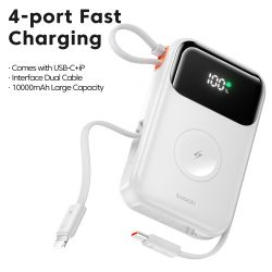 Pin dự phòng Toocki 10000mAh PD 35W 27W Sạc nhanh cho iPhone 16 15 14 13 12 Pro Max, Sạc không dây Samsung cho Apple Watch