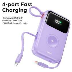 Pin dự phòng Toocki 10000mAh PD 35W 27W Sạc nhanh cho iPhone 16 15 14 13 12 Pro Max, Sạc không dây Samsung cho Apple Watch