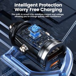 Bộ sạc ô tô Toocki 45W sạc nhanh PPS 33W PD Type C dành cho điện thoại iPhone 15 14 13 12 Samsung S23 S22 Xiaomi POCO