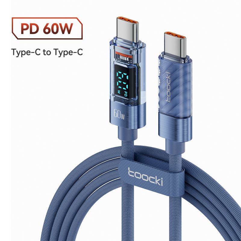 Cáp Toocki Type C sang Type C 100W PD Sạc nhanh USB C sang USB C cho Macbook Samsung Xiaomi POCO Realme