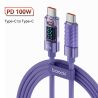Cáp Toocki Type C sang Type C 100W PD Sạc nhanh USB C sang USB C cho Macbook Samsung Xiaomi POCO Realme
