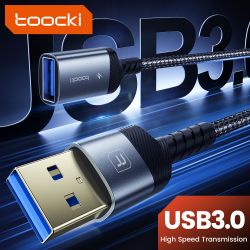 Cáp mở rộng USB 3.0 Toocki đầu đực sang đầu cái, cáp truyền dữ liệu tốc độ cao cho PC, Laptop, TV, Xbox, dây mở rộng USB.