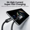 Toocki X111 100W USB Type C Cable 6A Fast Charging ,OLED Digital Display USB C Cable for iPhone 17 Samsung Huawei Honor Xiaomi