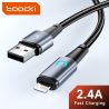 Cáp USB Lightning Toocki dành cho iPhone 14 13 12 11 Pro Max 8 7 Plus, cáp sạc nhanh 2.4A cho iPhone, dây sạc dữ liệu.