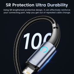 Cáp USB Lightning Toocki dành cho iPhone 14 13 12 11 Pro Max 8 7 Plus, cáp sạc nhanh 2.4A cho iPhone, dây sạc dữ liệu.