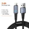 Cáp USB Lightning Toocki dành cho iPhone 14 13 12 11 Pro Max 8 7 Plus, cáp sạc nhanh 2.4A cho iPhone, dây sạc dữ liệu.