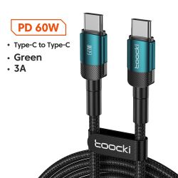 Toocki 100W Type C To Type C Cable USB C PD 5A Fast Charging Charger Cord for Xiaomi POCO F4 F3 Samsung Redmi Macbook 3M Cable