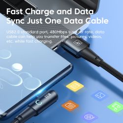 Cáp USB C 90 độ Toocki 6A hỗ trợ sạc nhanh, dạng khuỷu, dành cho Huawei P40 P30 Realme Samsung S20 Xiaomi Oneplus.