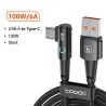 Cáp USB C 90 độ Toocki 6A hỗ trợ sạc nhanh, dạng khuỷu, dành cho Huawei P40 P30 Realme Samsung S20 Xiaomi Oneplus.