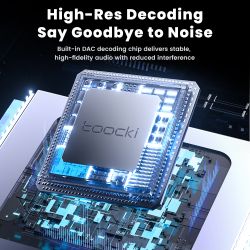 Cáp mở rộng âm thanh Toocki USB-C/Lightning sang giắc cắm 3.5mm, đầu đực sang đầu cái, bộ chuyển đổi Aux, chip DAC, card âm than