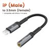 Cáp mở rộng âm thanh Toocki USB-C/Lightning sang giắc cắm 3.5mm, đầu đực sang đầu cái, bộ chuyển đổi Aux, chip DAC, card âm than
