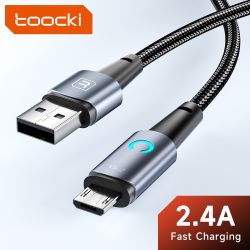Cáp Micro USB Toocki 3m 2m, cáp sạc nhanh USB Micro hợp kim nhôm, dây cáp dữ liệu MicroUSB cho Xiaomi Redmi Huawei Realme