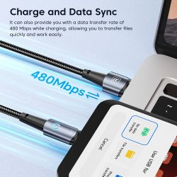 Cáp Micro USB Toocki 3m 2m, cáp sạc nhanh USB Micro hợp kim nhôm, dây cáp dữ liệu MicroUSB cho Xiaomi Redmi Huawei Realme