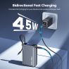 Sạc dự phòng Toocki 65W 20000mAh PD3.0 hiển thị kỹ thuật số, sạc nhanh cho laptop, iPhone 17 16 inch.