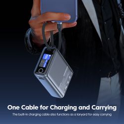 Sạc dự phòng Toocki 65W 20000mAh PD3.0 hiển thị kỹ thuật số, sạc nhanh cho laptop, iPhone 17 16 inch.