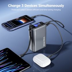Sạc dự phòng Toocki 65W 20000mAh PD3.0 hiển thị kỹ thuật số, sạc nhanh cho laptop, iPhone 17 16 inch.