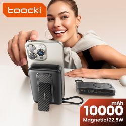 Toocki PowerBank 10000 mAh Magnético Inalámbrico 15 W USB C PD 22,5 W Carga Rápida para iPhone 16 15 14 13 Banco de Energía Port