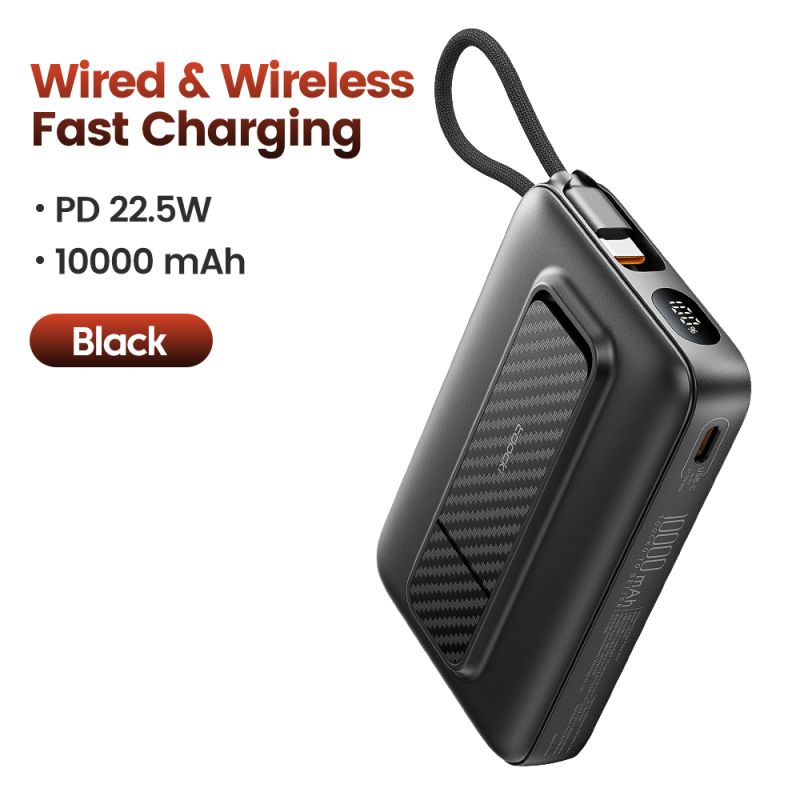 Toocki PowerBank 10000 mAh Magnético Inalámbrico 15 W USB C PD 22,5 W Carga Rápida para iPhone 16 15 14 13 Banco de Energía Port