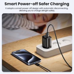 Toocki 3Pack 3A Kabel USB typu C z automatycznym wyłączaniem i szybkim ładowaniem typu C do iPhone'a 17 16 Smausng Xiaomi Huawei