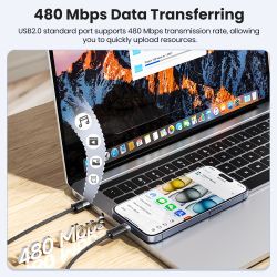Toocki 3Pack 3A Kabel USB typu C z automatycznym wyłączaniem i szybkim ładowaniem typu C do iPhone'a 17 16 Smausng Xiaomi Huawei